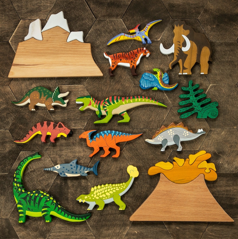 Handcrafted Wooden Protoceratops Toy Unique, Eco-Friendly, and Child-Safe Educational Dinosaur Plaything image 3