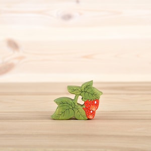 Wooden strawberry figurine toy Waldorf inspired play space