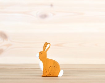 Wooden Hare figurine Forest Animal Woodland animals Woodland nursery Easter bunny Gift for toddlers