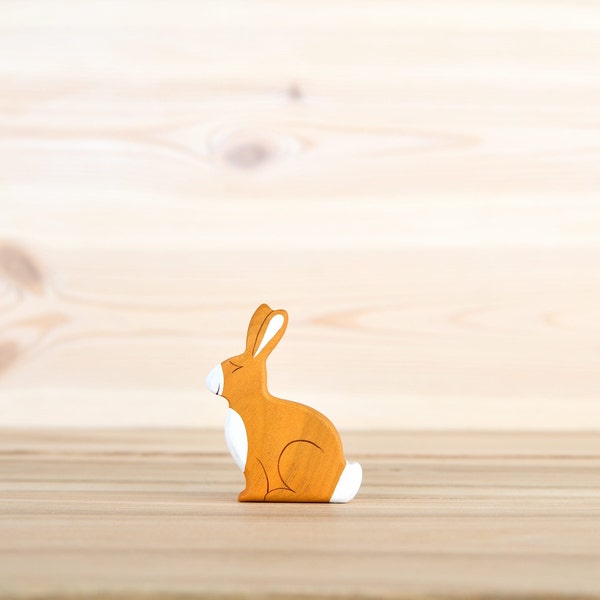 Wooden Hare figurine Forest Animal Woodland animals Woodland nursery Easter bunny Gift for toddlers