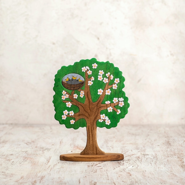 Waldorf Spring Tree 2-sided with birds and flowers Spring play space