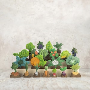 Handcrafted Wooden Garden Vegetables Set – Eco-Friendly Play Food for Kids | Montessori Educational Toy