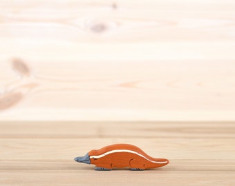 Handmade Wooden Platypus Toy | Eco-friendly, Educational, and Unique Gift for Kids Australian animals Duck mole figure Duckbill