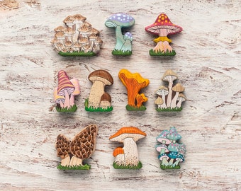 Versatile Wooden Mushroom Sets - From Fairy Tales to Woodland Collections