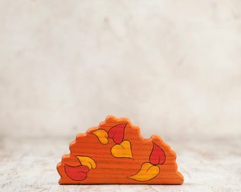 Handcrafted Wooden Fall Bush Toy - Montessori-Inspired, Eco-Friendly, Sensory Play, Educational Autumn Activity for Kids