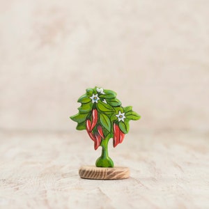 Wooden Chili Plant Toy - Engaging & Informative Garden Playset