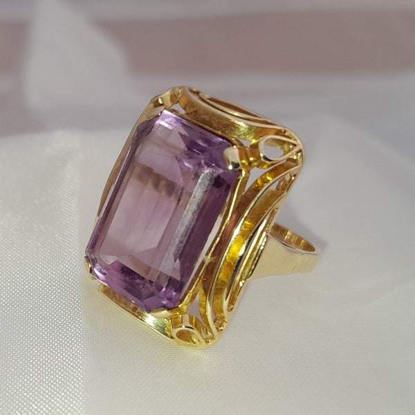 Vintage Amethyst Ring Gold 585 14 kt.