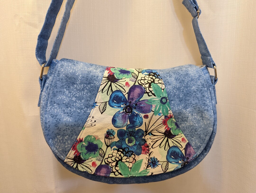 Rosie Crossbody Bag Blue Floral Shoulder Bag Crossbody Bag Etsy