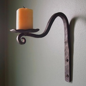 Hand Forged Blacksmith Candle Wall Sconce