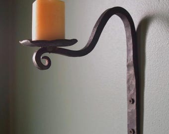 Hand Forged Blacksmith Candle Wall Sconce