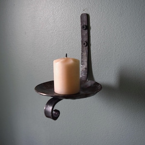Hand Forged Blacksmith Candle Wall Sconce