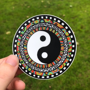 Rainbow Yin Yang Sticker | Vinyl Stickers