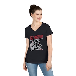 Lady&#39;s Motorcycle Shirt / Women&#39;s Shirts / Women&#39;s Motorcycle T-Shirt / Ladies&#39; V-Neck T-Shirt - Women&#39;s Vintage T-Shirts, Harley Shirts