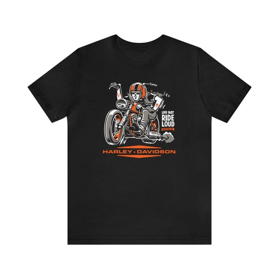 トップス Harley Davidson bike print t-shirt Chopper Vintage Harley Davidson Shirt - Kustom Kulture