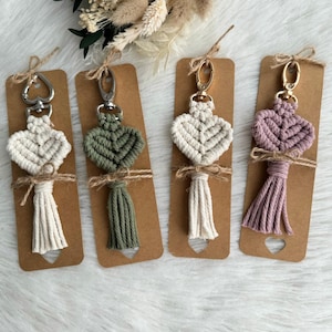 Makramee, Herz, Schlüsselanhänger, Geburtstag Geschenk, Hochzeit Gastgeschenke, Muttertag Geschenk