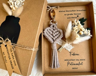 Dankeschön Geschenk Set - Mit Karte, Trockenblumen & Schlüsselanhänger