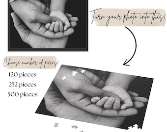 Puzzle personnalisé à partir d'une photo, casse-tête personnalisé, casse-tête photo, casse-tête personnalisé à partir d'une photo, casse-tête pour faire-part de grossesse