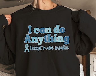 Felpa per diabete, Camicia per diabete di tipo 2, Felpa con cappuccio per la consapevolezza del diabete, Regalo per diabetici, Regalo divertente per diabetici, Maglione di supporto per il diabete