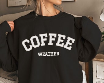 Fall Coffee Crewneck Sweatshirt, Iced Coffee Lover Gift, Retro Coffee Sweatshirt, Halloween Coffee Sweater, Oversized Fall Coffee Hoodie