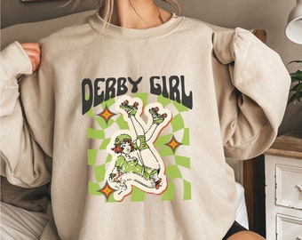Roller Derby Sweatshirt, Gift for Derby Girl, Roller Derby Shirt, Retro Roller Derby Hoodie, Skate Sweatshirt, Vintage Skate Crewneck