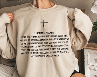 Lijnwachter Gift, Unisex Lijnwachter Gebed Sweatshirt, Lijnwachter Vrouw Cadeau, Cadeau voor Lijnwachter, Lijnwachter Gebed Shirt