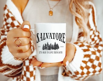 Salvatore Ceramic Coffee Mug, Mystic Falls Virginia, TVD Fan Gift, Salvatore Brothers Coffee Cup, Damon Cup, Salvatore 1864 Ceramic Cup