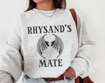 Felpa Mate di Rhysand, girocollo Acotar SJM, regalo libresco per lei, camicia Rhysand, Sjm Merch, Acotar Merch