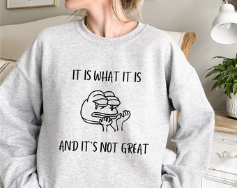 È quello che è e non è una fantastica felpa, camicia rana meme divertente, magliette Parady, felpa per la salute mentale, divertente girocollo unisex