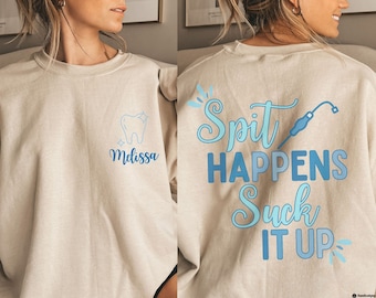 Felpa personalizzata per assistente dentale, regalo divertente per il dentista, maglione igienista dentale, camicia personalizzata per dentista, regalo divertente per studente di odontoiatria