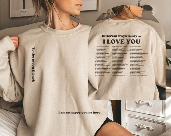 Sweat shirt pull Positivity sweat a capuche esthetique sweat shirt surdimensionne Love you col rond de plage sweat a capuche avec inscription Etsy France