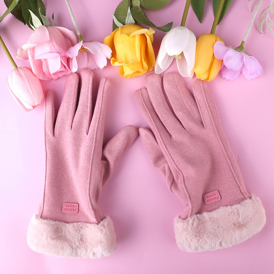Ladies Women Winter Handmade Gloves Fleece Suede Warm Bespoke Soft Fur