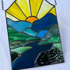 Blue Ridge Mountains Stained Glass Suncatcher