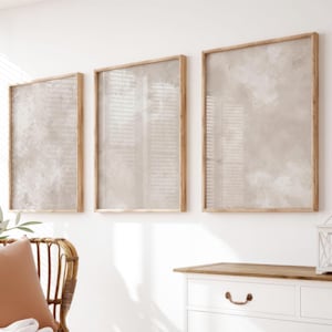 Neutral Wall Art Set of 3 – Beige Abstract Prints – Modern Printable Abstract Art – Downloadable Nordic Decor for Living Room & Dining Room
