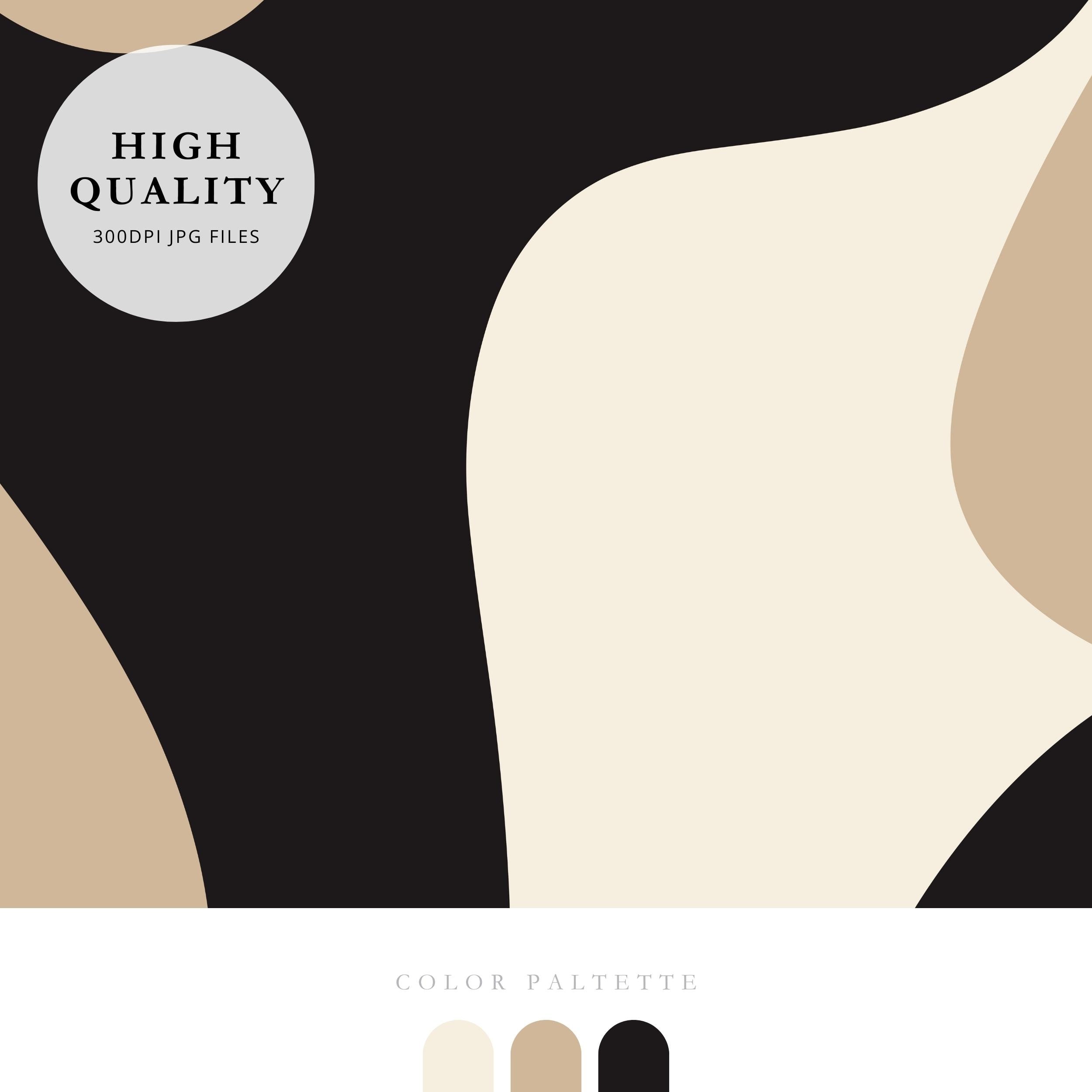 Modern Neutral Gallery Wall Art Set of 3 Black and Beige Abstract Art ...