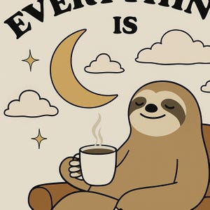 Motivational Wall Art Inspirational Quotes Decor, Funny Sloth Poster Gift for Therapist, Self ...