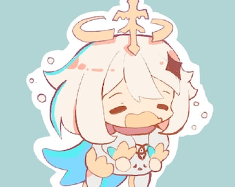 May include: A cartoon illustration of a character with white hair, a crown, and a blue cape. The character has a sad expression and is holding its hands together. The background is a light blue colour.