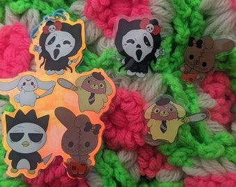 Cute slashers - Keychain or Pins