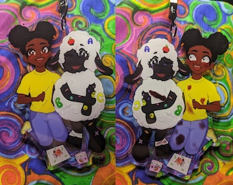 Amanda & Wooly Keychain Double Sided- Amanda the Adventurer