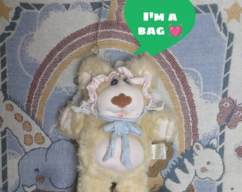 Vanilla Bear Bag - Upcycled Plushie Purse