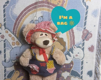 Picnic Bear - Upcycled Plushie Bag