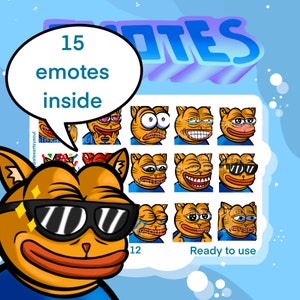 Ginger Cat Pepe emotes | Pack of 15 emotes for Twitch and Discord