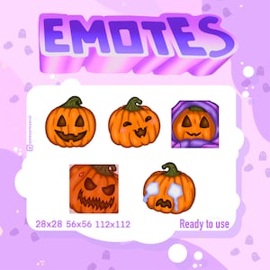 Pumpkin emotes for Twitch and Discord | Pack of 5 emotes for Halloween