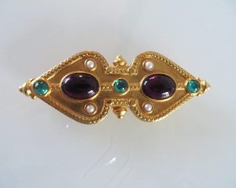 Vintage brooch signed Ben Amun Byzantine design