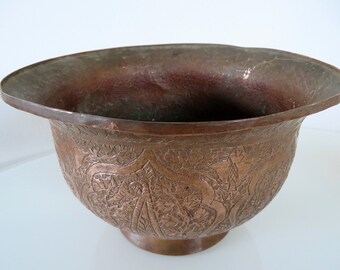 【35％OFF】 Pot, Kashmiri Copper Antique Handcrafted Engraved Finely and 工芸品