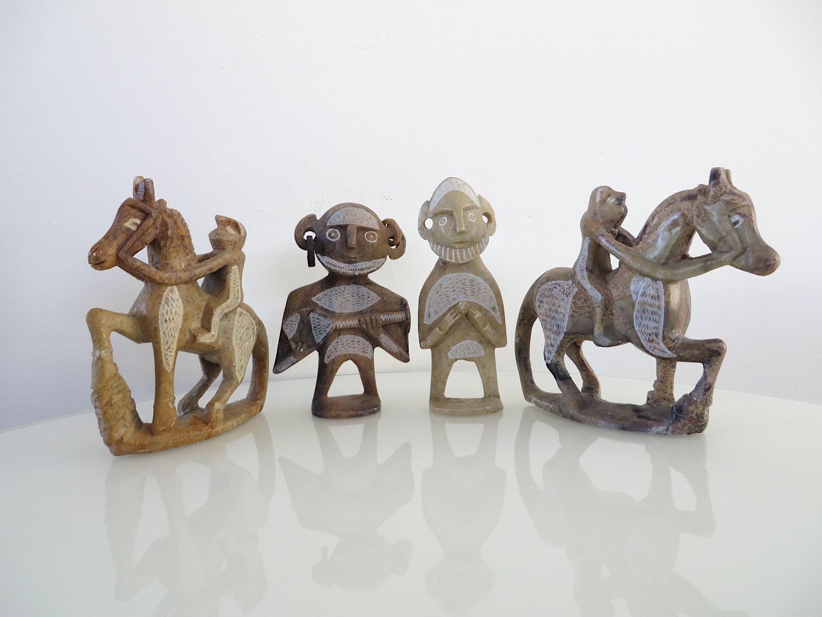 African Gabonese sculptures in Mbigou soapstone (steatite)