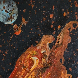 Original Painting &quot;Burn&quot; 16x20 on black canvas