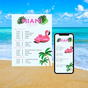 Beach Bachelorette Itinerary Template | Bachelorette Party Invitation | Digital Itinerary Template | Instant Download Itinerary Template