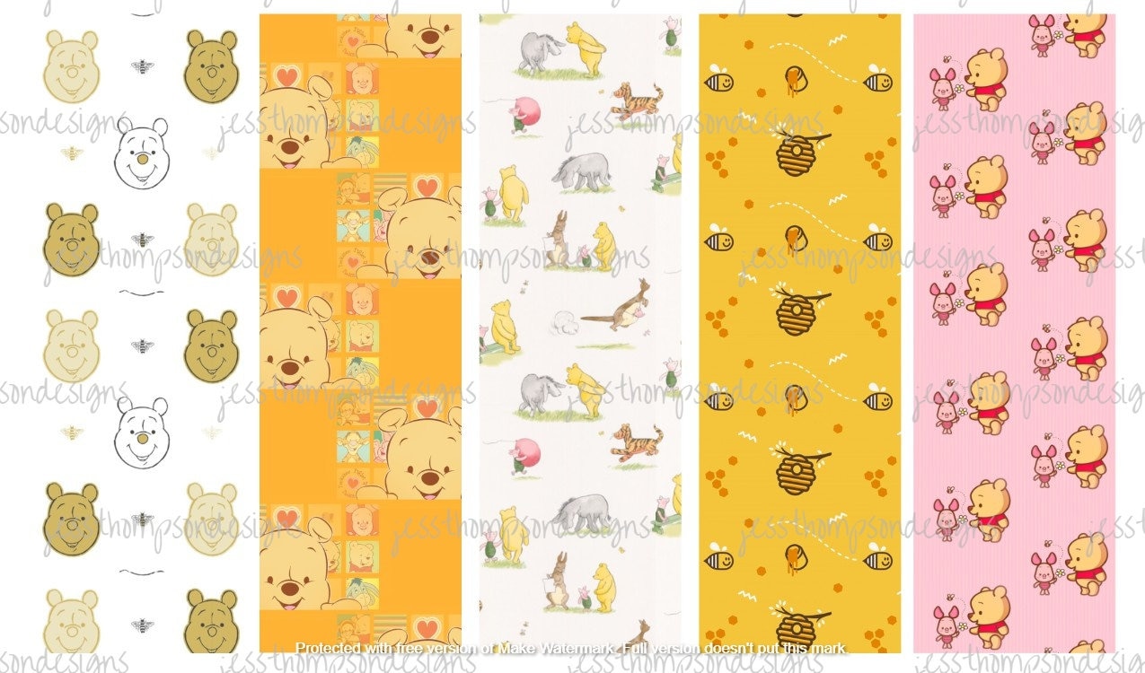 Winnie Inspired Pen Wrap for Epoxy/Crystalac Glittered InkJoy Pens or Sublimation Pens/ PNG/JPG/Digital File/Instant Download