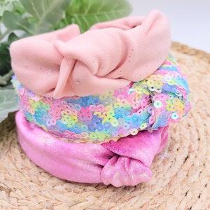 Knotted Fabric Headband | Girls Headbands | Rainbow Sparkle Hair Accessories