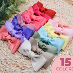 Girl&#39;s Grosgrain Hair Bows | 3.5&quot; Hair Bow | Choose Your Color & Finish